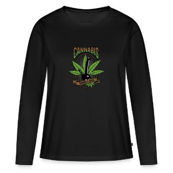 Cannabis Medical Herb IV - Women's Premium Organic Long Sleeve Shirt - black - Front - Julia (174cm)