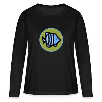 Poisson - poisson - poison - T-shirt manches longues Premium bio Femme - noir - Devant - Julia (174cm)