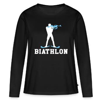 Compétition de biathlon - T-shirt manches longues Premium bio Femme - noir - Devant - Julia (174cm)