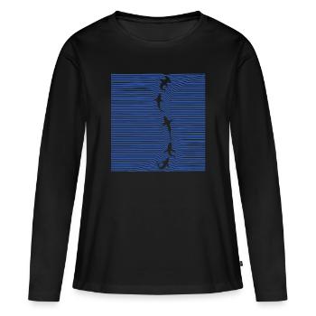 Shark-Familie - Frauen Premium Bio Langarmshirt - Schwarz - Vorne - Julia (174cm)