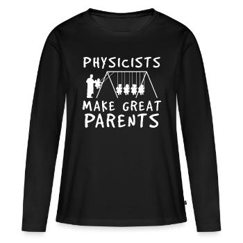 Physiker Eltern - Frauen Premium Bio Langarmshirt - Schwarz - Vorne - Julia (174cm)