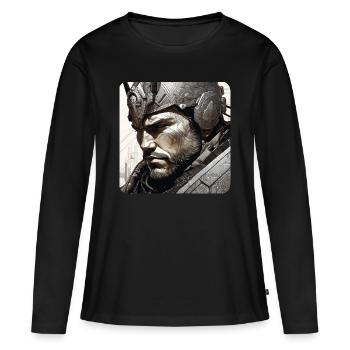 Krieger - Frauen Premium Bio Langarmshirt - Schwarz - Vorne - Julia (174cm)