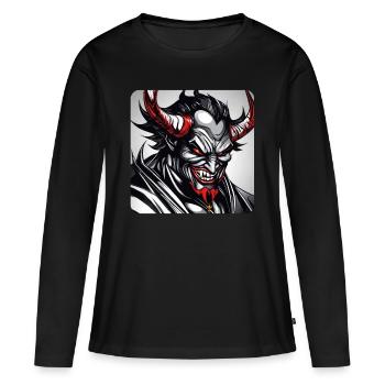 Démon Monstre Monstre Monstre Diable - T-shirt manches longues Premium bio Femme - noir - Devant - Julia (174cm)