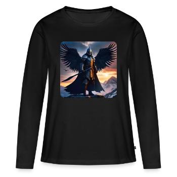 Fantasy Angel Knight - Women's Premium Organic Long Sleeve Shirt - black - Front - Julia (174cm)