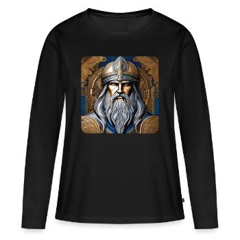 Stolzer Wikinger - Frauen Premium Bio Langarmshirt - Schwarz - Vorne - Julia (174cm)