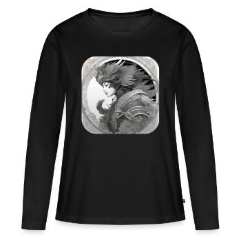 Proud Fantasy Warrior Shieldmaiden - Women's Premium Organic Long Sleeve Shirt - black - Front - Julia (174cm)