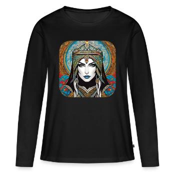 Mystische Fantasy Frau - Frauen Premium Bio Langarmshirt - Schwarz - Vorne - Julia (174cm)