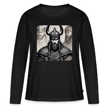 Proud Viking Warrior Germanic - Women's Premium Organic Long Sleeve Shirt - black - Front - Julia (174cm)