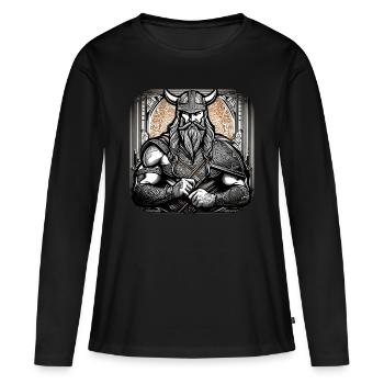 Proud Viking Warrior Germanic - Women's Premium Organic Long Sleeve Shirt - black - Front - Julia (174cm)