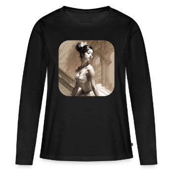 Prima Ballerina V - Frauen Premium Bio Langarmshirt - Schwarz - Vorne - Julia (174cm)