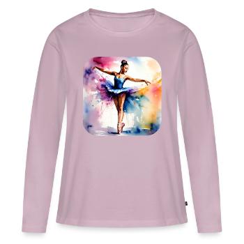 Prima Ballerina mit bunten Farben - Frauen Premium Bio Langarmshirt - Altrosa - Vorne - Julia (174cm)