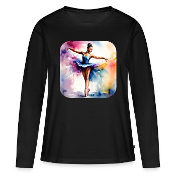 Prima ballerina with bright colors - Women's Premium Organic Long Sleeve Shirt - black - Front - Julia (174cm)