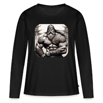 Stolzer Wikinger Krieger Germane - Frauen Premium Bio Langarmshirt - Schwarz - Vorne - Julia (174cm)