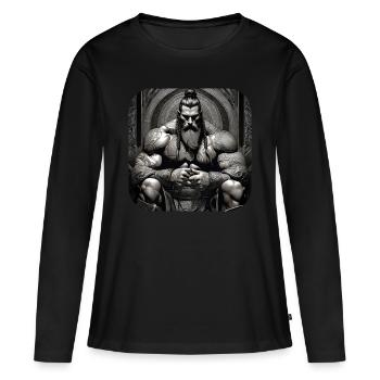 Proud Viking Warrior Germanic - Women's Premium Organic Long Sleeve Shirt - black - Front - Julia (174cm)