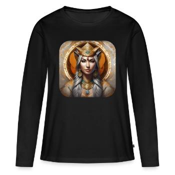 Chaman animal mystique - T-shirt manches longues Premium bio Femme - noir - Devant - Julia (174cm)