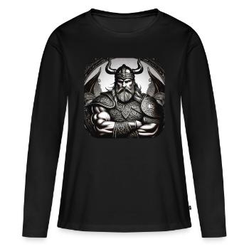 Proud Viking Warrior Germanic - Women's Premium Organic Long Sleeve Shirt - black - Front - Julia (174cm)
