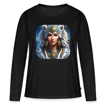 Chaman animal mystique - T-shirt manches longues Premium bio Femme - noir - Devant - Julia (174cm)