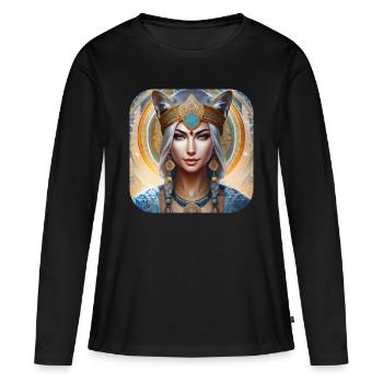 Chaman animal mystique - T-shirt manches longues Premium bio Femme - noir - Devant - Julia (174cm)