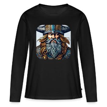 Proud Viking Warrior Germanic - Women's Premium Organic Long Sleeve Shirt - black - Front - Julia (174cm)