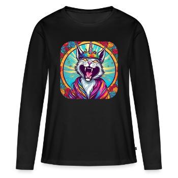 Crazy Unicorn Cat - Women's Premium Organic Long Sleeve Shirt - black - Front - Julia (174cm)