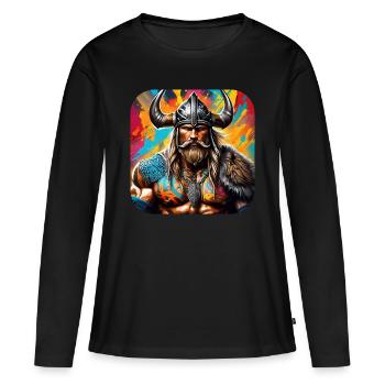 Proud Viking Warrior Germanic - Women's Premium Organic Long Sleeve Shirt - black - Front - Julia (174cm)