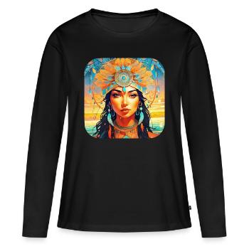Mystique Fantaisie Chaman Sorcière - T-shirt manches longues Premium bio Femme - noir - Devant - Julia (174cm)