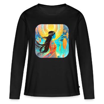 Mystical Fantasy Chamanique Sorcière - T-shirt manches longues Premium bio Femme - noir - Devant - Julia (174cm)