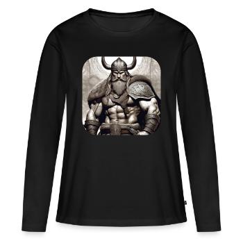 Proud Viking Warrior Germanic - Women's Premium Organic Long Sleeve Shirt - black - Front - Julia (174cm)