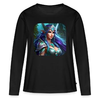 Proud Fantasy Elf Warrior - Women's Premium Organic Long Sleeve Shirt - black - Front - Julia (174cm)
