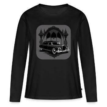 Corbillard Vintage cool - T-shirt manches longues Premium bio Femme - noir - Devant - Julia (174cm)
