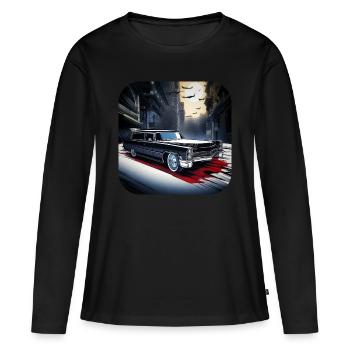 Corbillard Vintage cool - T-shirt manches longues Premium bio Femme - noir - Devant - Julia (174cm)
