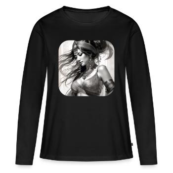 Beauté mystique - T-shirt manches longues Premium bio Femme - noir - Devant - Julia (174cm)