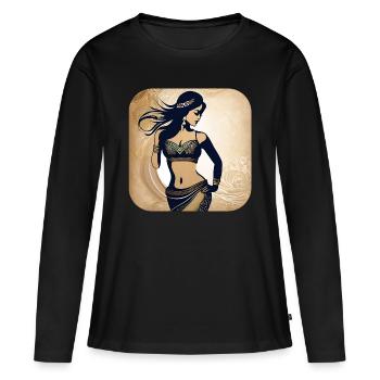 Danseuse orientale mystique - T-shirt manches longues Premium bio Femme - noir - Devant - Julia (174cm)