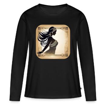 Danseuse orientale mystique - T-shirt manches longues Premium bio Femme - noir - Devant - Julia (174cm)
