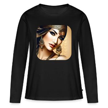 Danseuse orientale mystique - T-shirt manches longues Premium bio Femme - noir - Devant - Julia (174cm)
