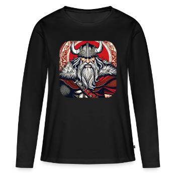 Proud Viking Warrior Germanic - Women's Premium Organic Long Sleeve Shirt - black - Front - Julia (174cm)