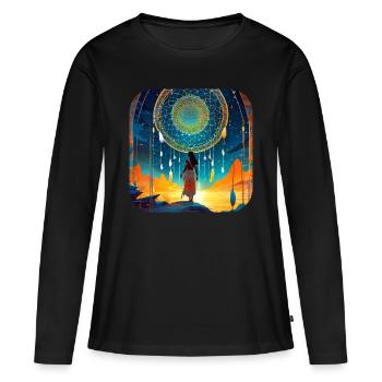 Mystique Fantaisie Chaman Sorcière - T-shirt manches longues Premium bio Femme - noir - Devant - Julia (174cm)