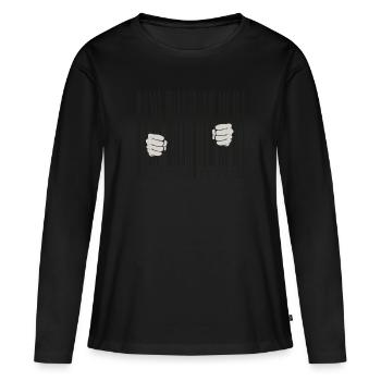 Gefangen im Barcode - Frauen Premium Bio Langarmshirt - Schwarz - Vorne - Julia (174cm)