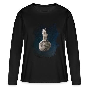 Loup mystique - T-shirt manches longues Premium bio Femme - noir - Devant - Julia (174cm)