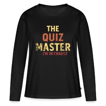Quiz Master - T-shirt manches longues Premium bio Femme - noir - Devant - Julia (174cm)