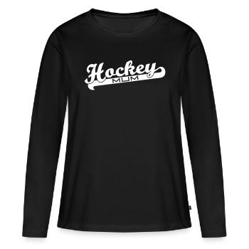 Hockey-Mamma-Skript - Frauen Premium Bio Langarmshirt - Schwarz - Vorne - Julia (174cm)
