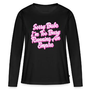 Busy Empire Runner | Colors changeable - Women's Premium Organic Long Sleeve Shirt - black - Front - Julia (174cm)
