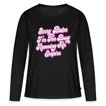 Busy Empire Runner | Colors changeable - Women's Premium Organic Long Sleeve Shirt - black - Front - Julia (174cm)