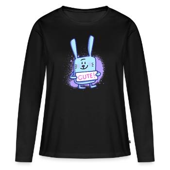 Cute bunny - Women's Premium Organic Long Sleeve Shirt - black - Front - Julia (174cm)