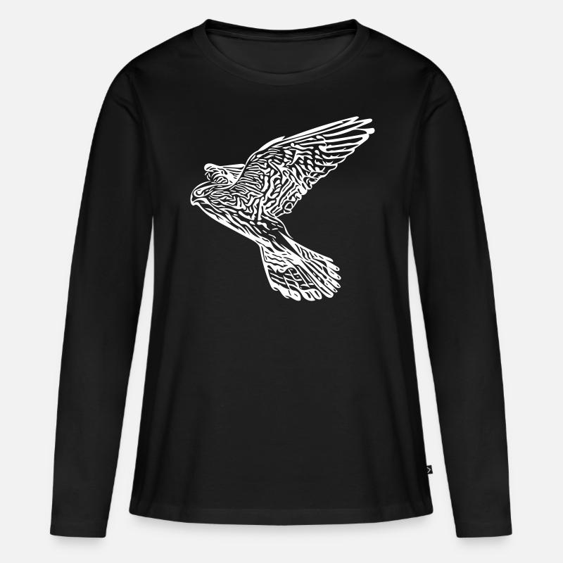 Falke - Frauen Premium Bio Langarmshirt - Schwarz