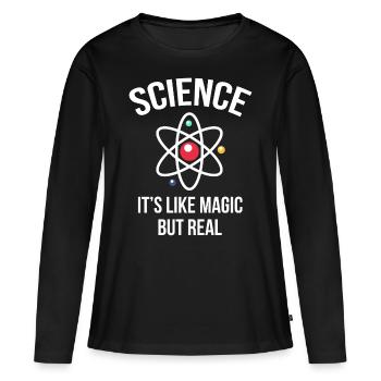 Nerd - T-shirt manches longues Premium bio Femme - noir - Devant - Julia (174cm)