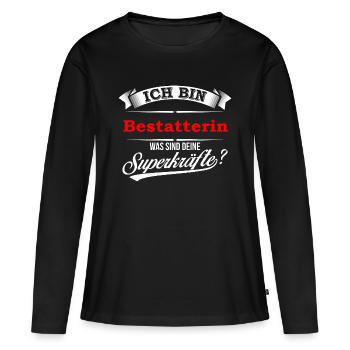 Bestatterin Leichenbestatterin Bestattung - Frauen Premium Bio Langarmshirt - Schwarz - Vorne - Julia (174cm)