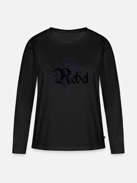 Rebel - Frauen Premium Bio Langarmshirt - Schwarz