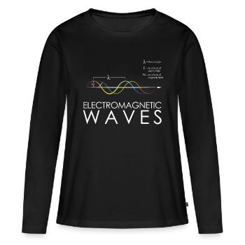 Physik Elektromagnetische Wellen - Frauen Premium Bio Langarmshirt - Schwarz - Vorne - Julia (174cm)