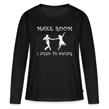 Danse swing - T-shirt manches longues Premium bio Femme - noir - Devant - Julia (174cm)